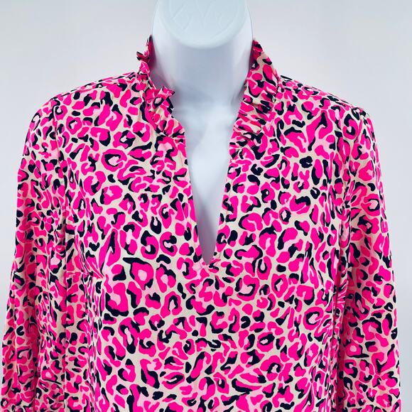 Lilly Pulitzer Sherida Pink Topaz Animal Print My Favorite Spot LS Top XS NWT - Picture 4 of 14